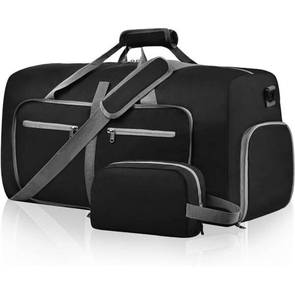 Duffel Bag with Shoes Compartment and Adjustable Strap,Foldable Travel Duffel